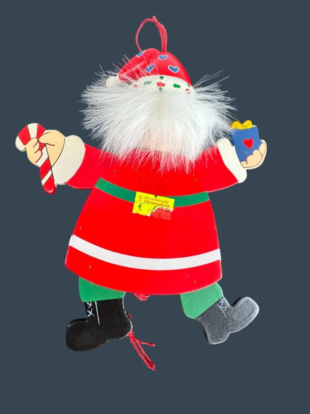 Vintage German Wood Pull Santa Ornament Hornberger Uhrenspiele Christmas Décor - Picture 3 of 7
